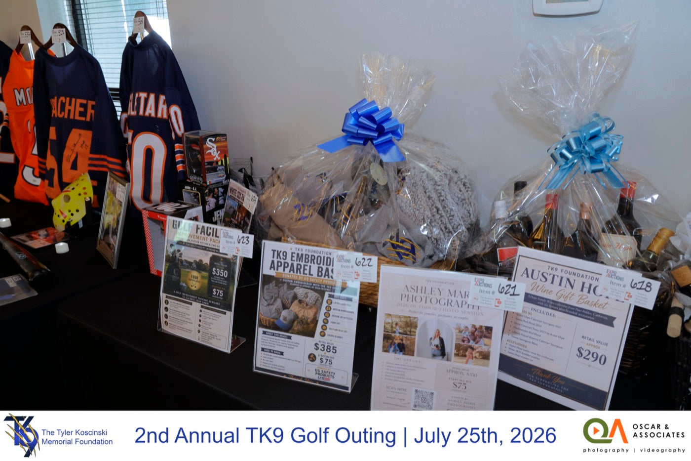 Raffle baskets and silent auction items