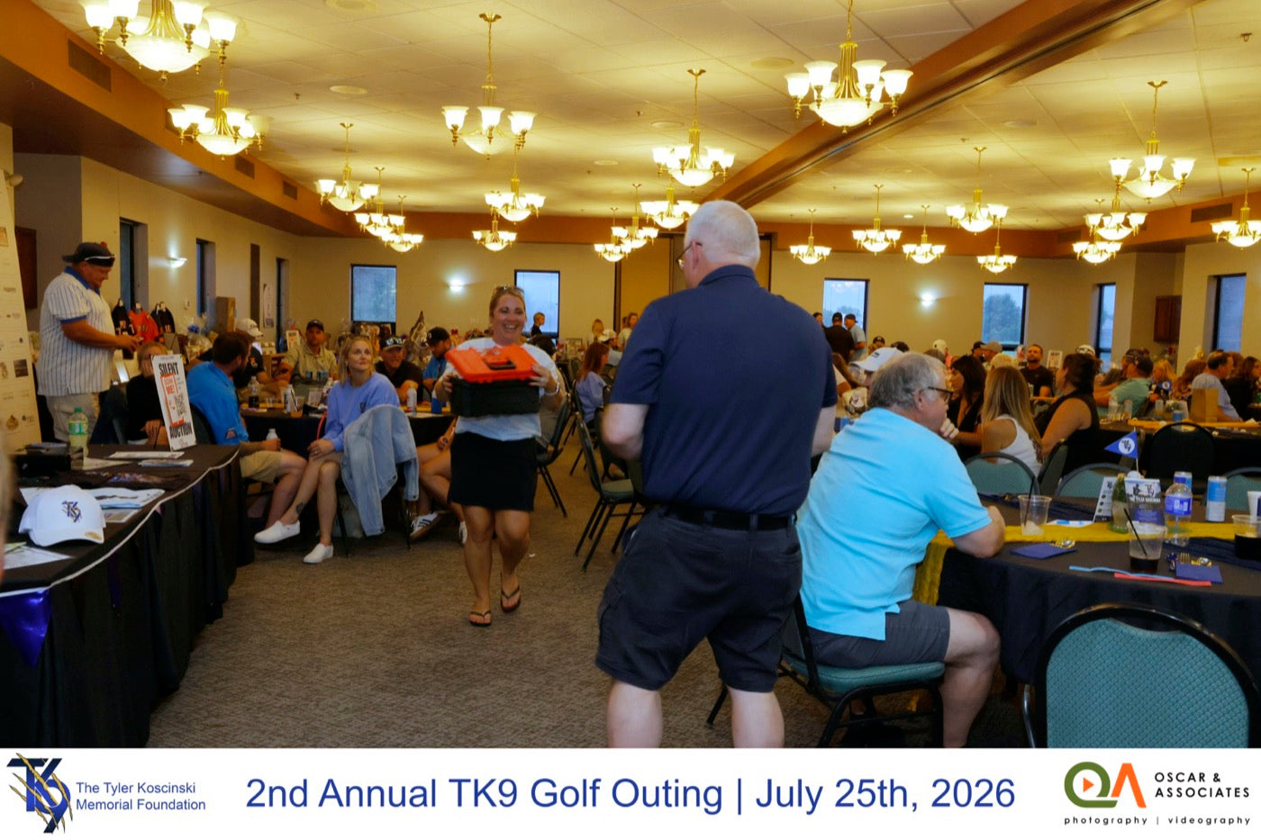 A packed banquet hall at Broken Arrow Golf Club